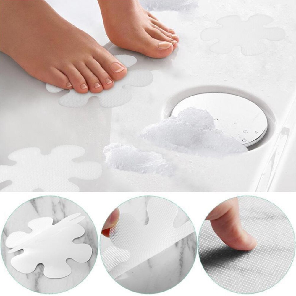 20 pièces douche fleur forme étanche Transparent bain sécurité salle de bain baignoire autocollant Durable décoratif toilette antidérapant PEVA