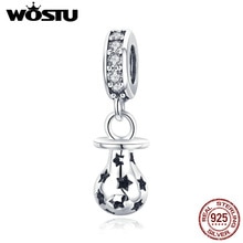 WOSTU Real 925 Sterling Silver Cute Nipple Trendy Charms fit Bead Woman Bracelet Necklace DIY Jewelry Making CQC891