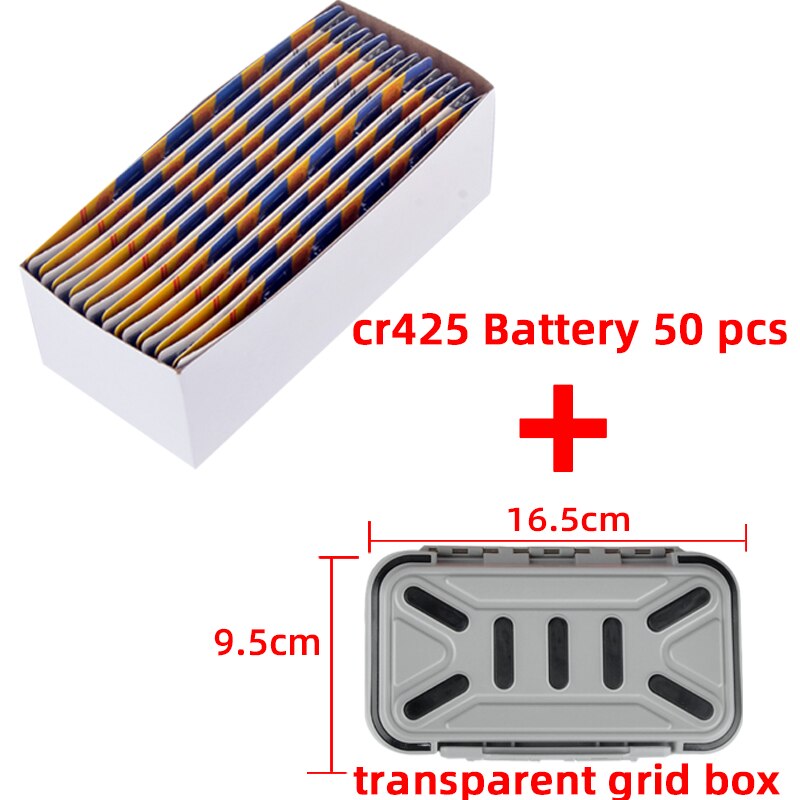 CR425 CR435 CR322 Batteries Fishing Float Electric Floats Battery 3V Night Light Lithium Pin Cells LED Fishing Float Luminous: 50pcs With box B