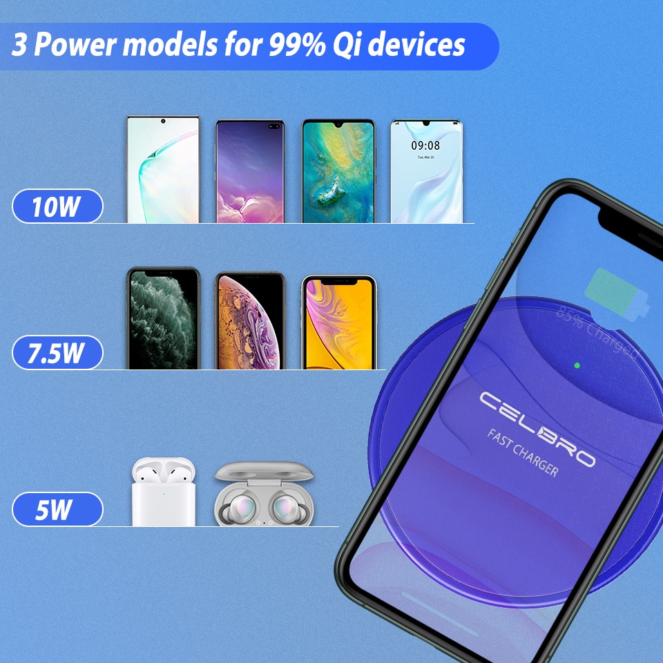 10W Qi Draadloze Oplader Draadloze Telefoon Lading Pad Quick Charge Pad Mobiele Telefoon Oplader voor iPhone 11 Pro Max xiaomi Note 10 Pro