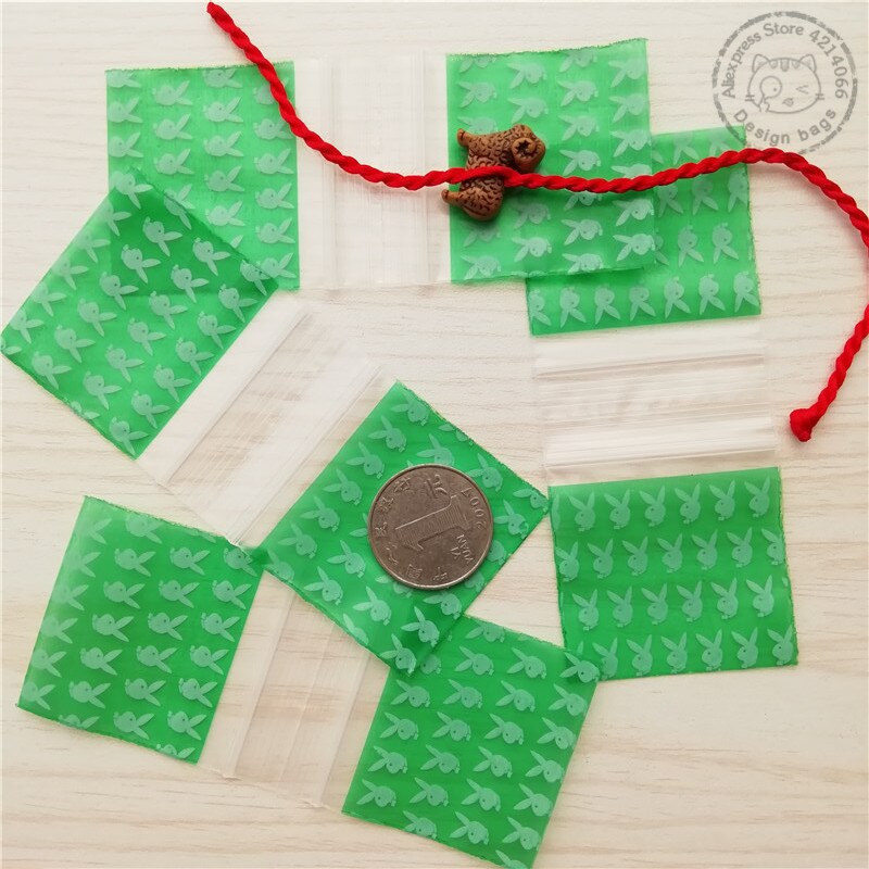 175175 Play Boy Bunny Groene Mini Baggies Ziplock 50 100 Print Reclosable Tassen 1.75 "X 1.75" M015