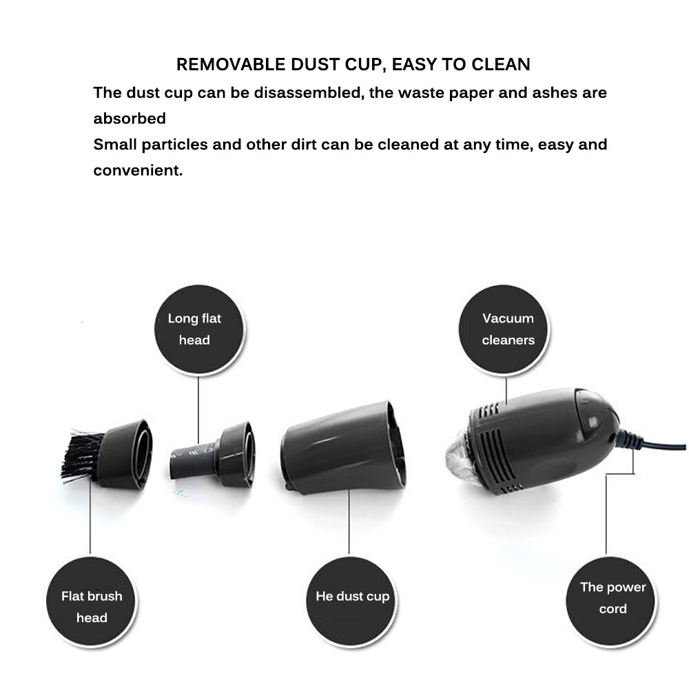 TiOODRE Mini Vacuum Cleaner USB Car Interior Air Vent Dust Cleaning Tool Brush Kit For PC Laptop Keyboard Dust Cleaner Collector