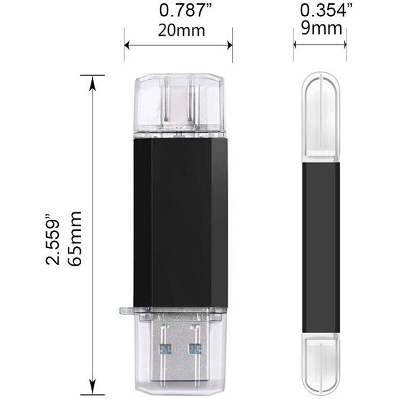 USB Flash Drive 3 IN 1 USB3.0 &amp; Type C OTG Pen Drive 32GB 64GB 128GB 256GB 512GB High Speed USB Stick Pendrives