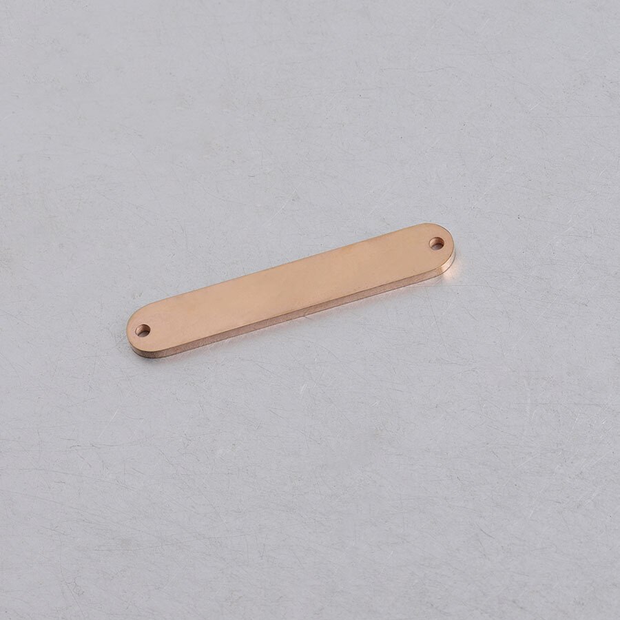 Fnixtar 20 Stks/partij 1.5*6*35Mm Spiegel Polish Rvs Rechthoek Stempelen Blanco Bar Charme Voor Diy sieraden Maken Ketting: rose gold color 2