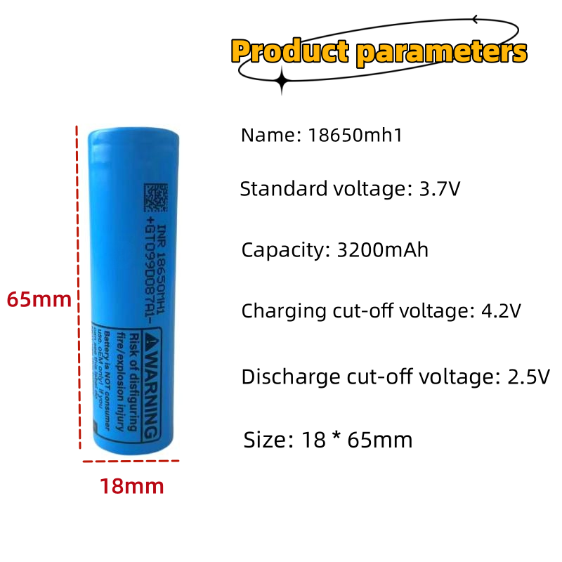 Batterie aste au lithium, 3.7V, 18650 successive, 1, 3200mAh