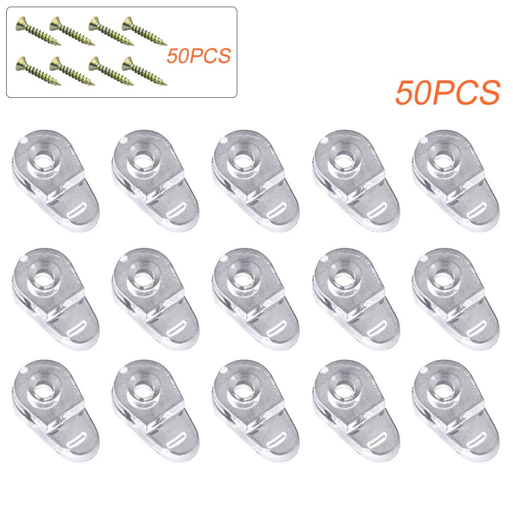 50Pcs Hardware Installeren Plastic Glas Retainer Clips Kit Windows Met Schroeven Kastdeur Vaste Houder Clear Accessoires: 2