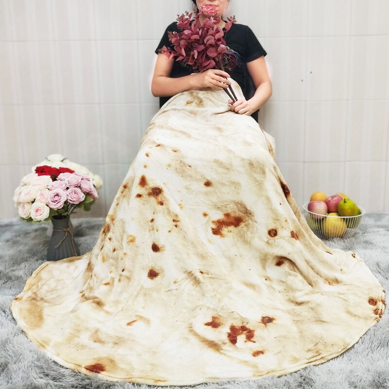 Pizza Tortilla Tortilla Blanket Pita Lavash soft blanket for bed wool sofa plaid plush bedspread Manta Burrito Koce