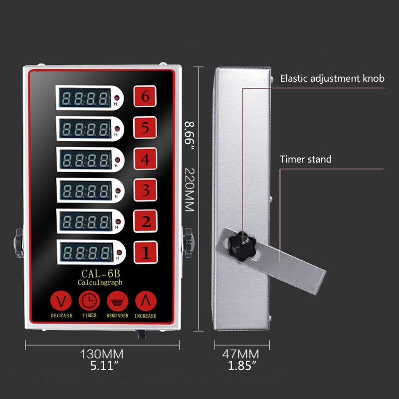 6 kanäle Küche Timer Kommerziellen Kochen Timer, Restaurant Timer mit Lauter Alarm Kochen Erinnerung, Edelstahl für