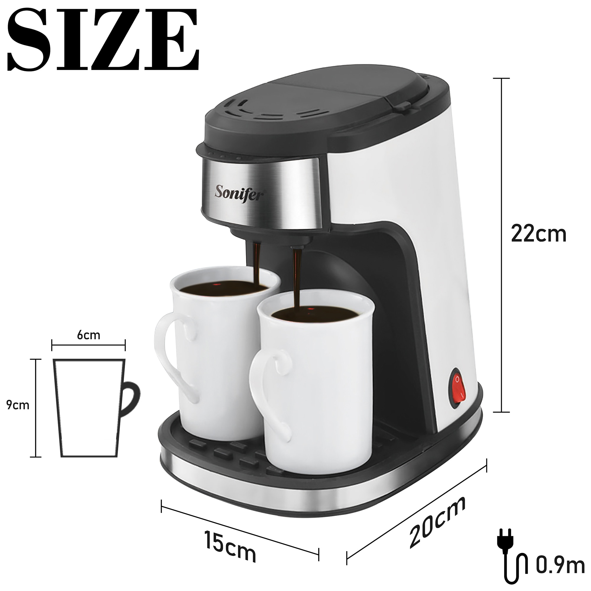 Sonifer – Machine à café domestique amovible et lavable, 220V, Machine à café goutte à goutte, pour le thé et le lait, pour