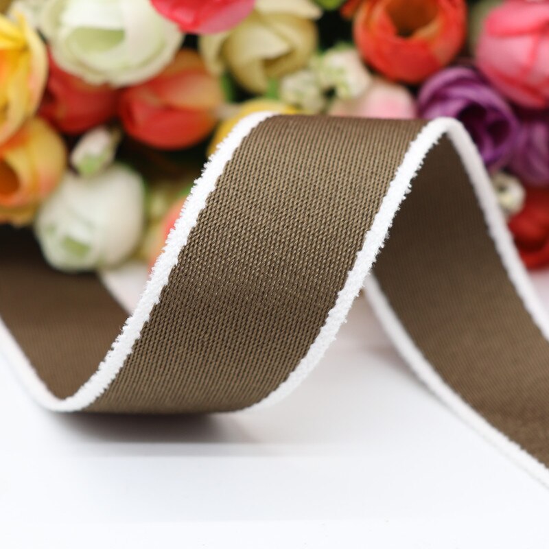 Cintas de grogrén de dos caras con borde de lana blanca, lazos para el pelo, materiales hechos a mano DIY, 10 yardas, Y19112902