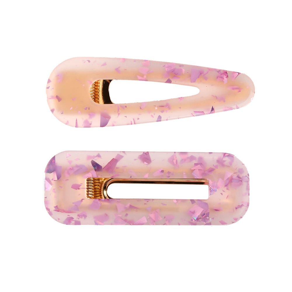 2Pcs Acrylic Resin Hollow Alligator Hair Clips For Women Girls Water Shape Hair Pins Hairgrips Geometric Hair Accessories: 10