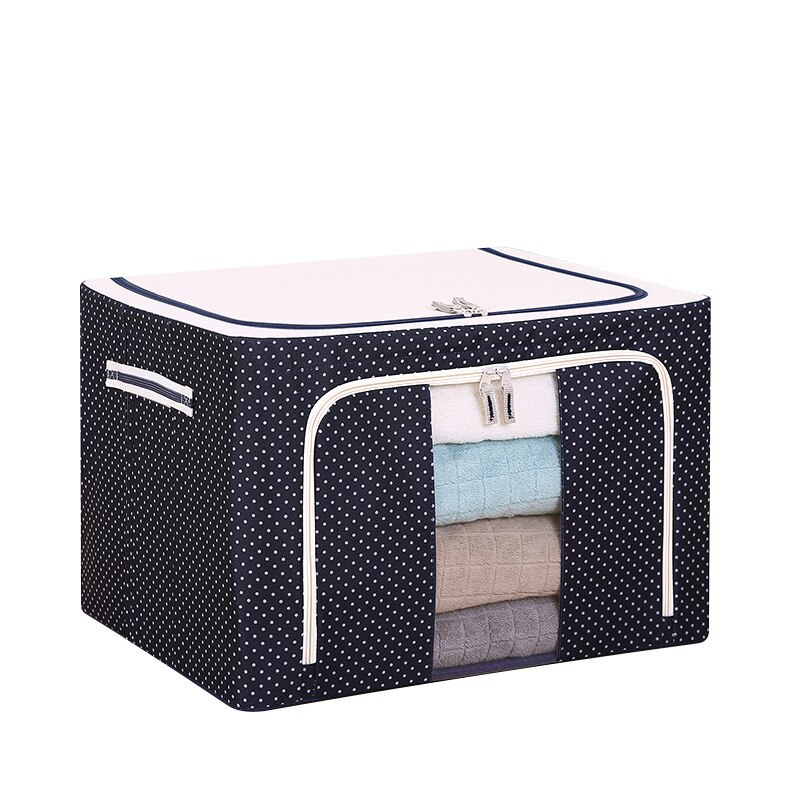 Steel Frame Storage Box Oxford Cloth Finishing Box Quilt Storage Box Folding WarDrobe Cloth Extra Large Storage Bag With Lid
