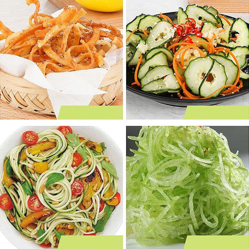 Spiralizer Vegetable Slicer With 4 Rotating Blades Cutter Pasta Spaghetti Zucchini Noodles Maker Kitchen Vegetable Tools