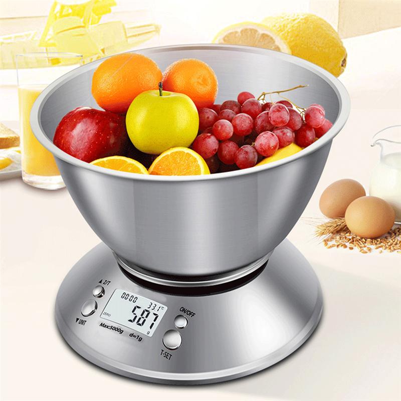 1pc Stainless Steel Food Scale Digital Kitchen Scale Weight Scale kitchen Measuring Tools(Battery)