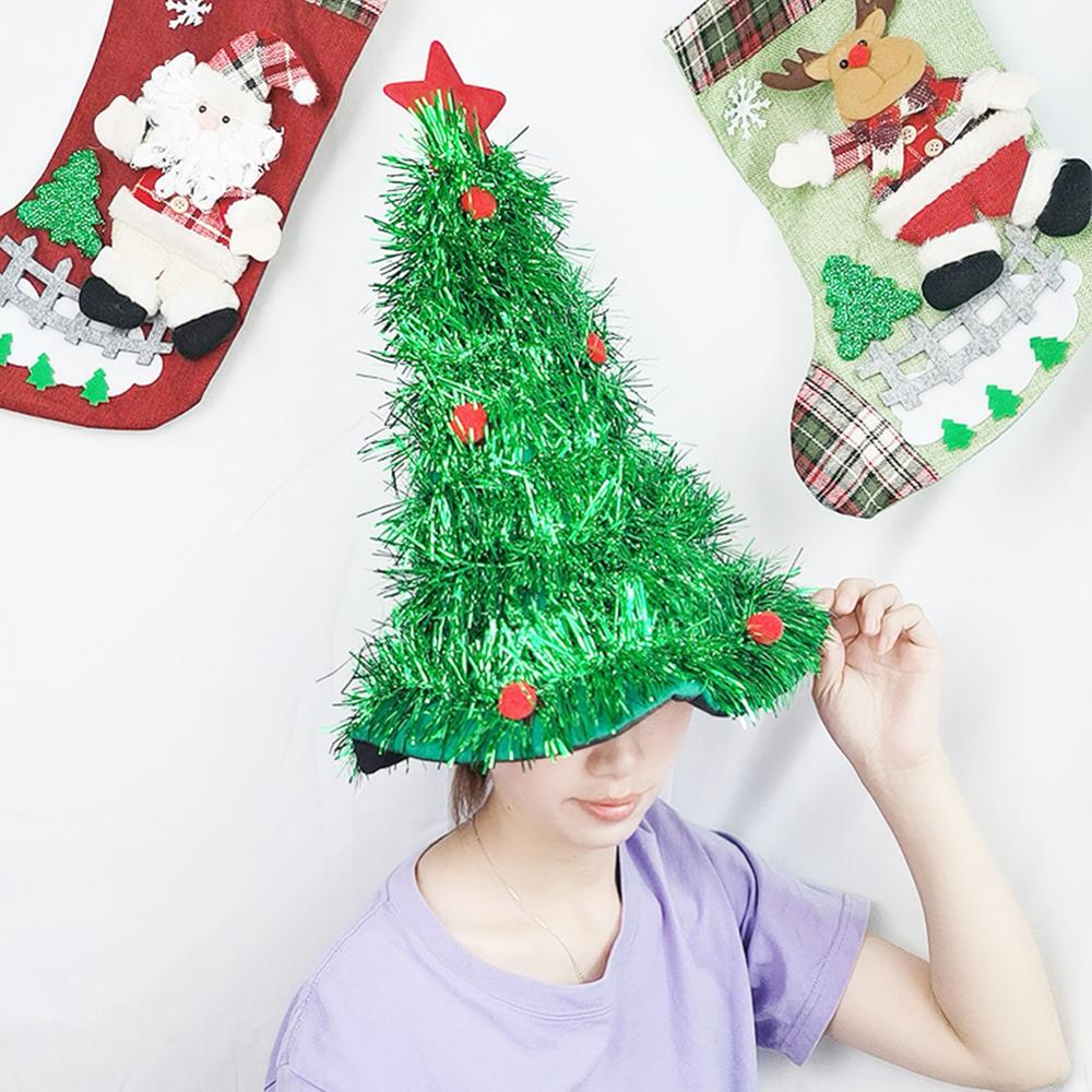 Glimmende kerstversiering met kerstversiering voor volwassenen en kinderen, kerstfeest, kostuumdecoratie, schattige kerstmutsen