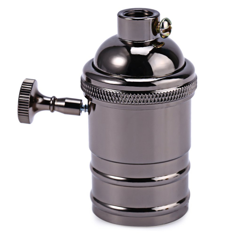 Lampenfassung Jahrgang Edison Glühbirne E26 E27 Sockel Schraube Lampensockel Aluminium Licht 110V 220V Sockel Industrie retro Anhänger Lampenfassung: Braun