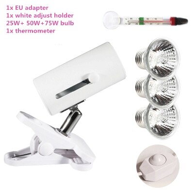 25w uva&uvb lampe uv-lampe til skildpadder fylde lys calciumforsyning uvb-lampe uvb 3.0 lamper til krybdyr et sæt: Juster hvid 3 lampe