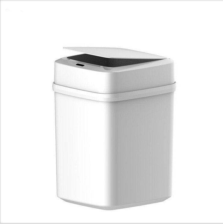10L Automatic Smart Auto Sensor Dustbin Trash Can Waste Bin Kitchen Garbage: White
