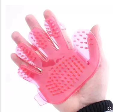 Kat Grooming Deshedding Borstel Handschoen Hond Zachte Efficiënte Back Massage Vacht Wassen Baden Kam hond Borstel: Roze