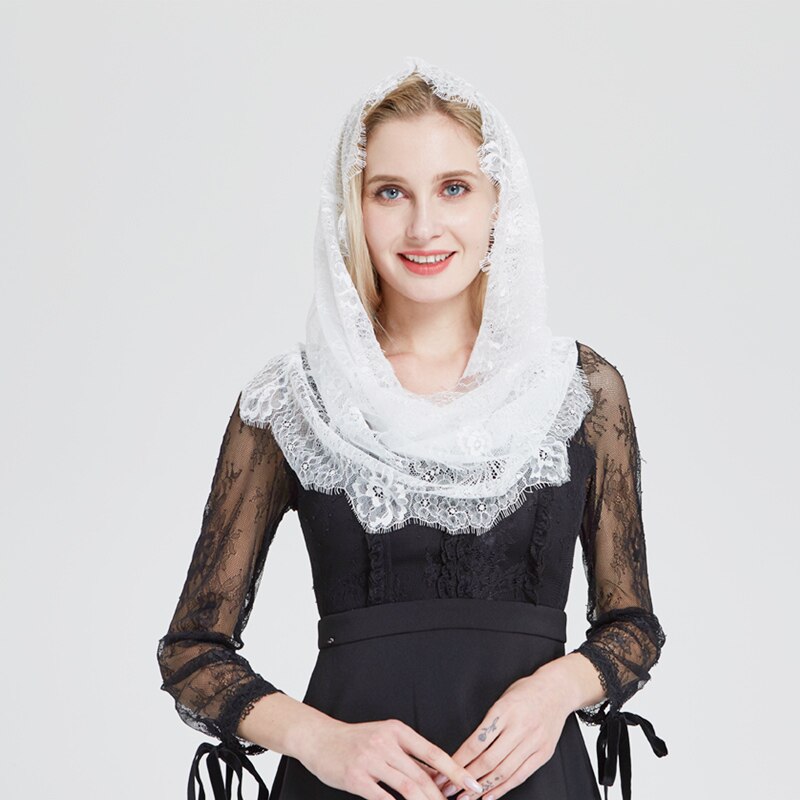 Leo anvi valkoinen pitsi huivi naisten mantilla kukka vintage inspiroitu pitsi morsiusjuhlat häähuivi päänpäällyste päähine