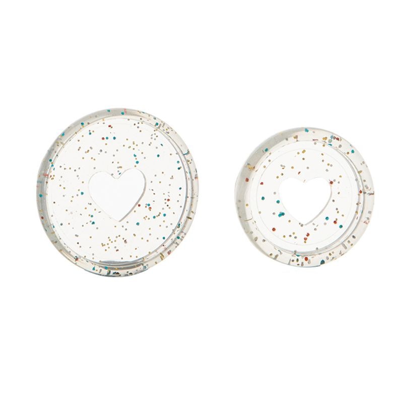 Anillos de encuadernación con brillo y lentejuelas para cuaderno, anillas con forma de corazón, Agujero De Seta, hojas sueltas, disco de plástico, hebilla de aro DIY, 20 Uds.