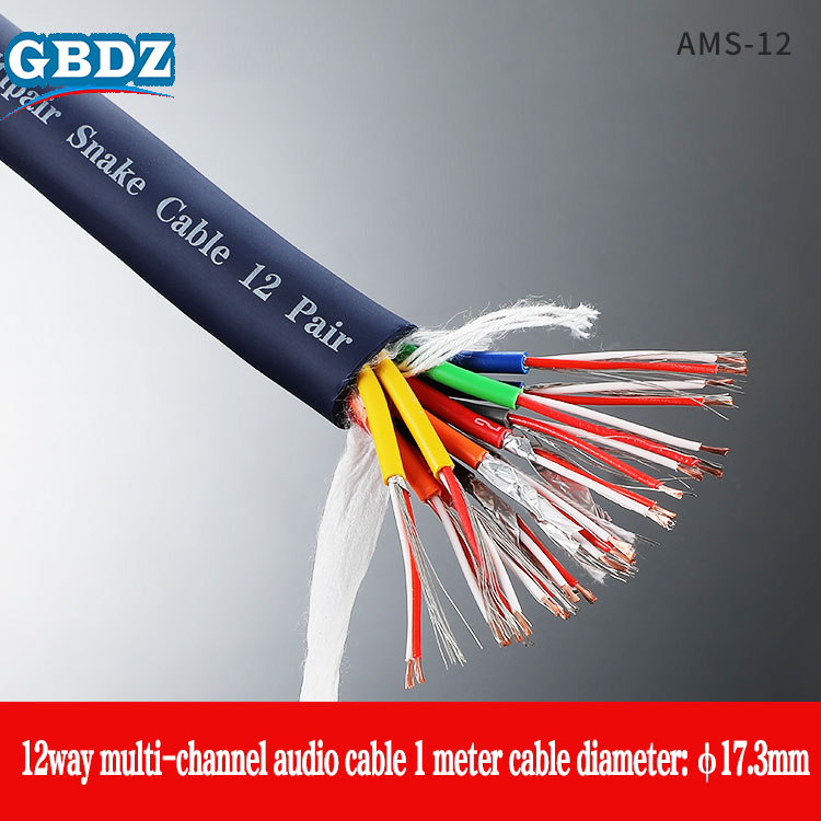 Multichannel Cable 2/4/8/12/16/24 Way Multi-core Audio Stage Signal Mixing XLR Male /Female Rainbow Cable ﻿: Blue / 2m