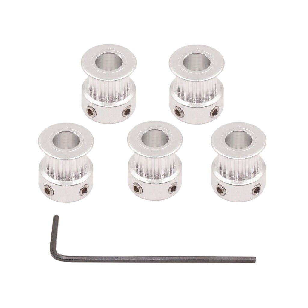 5pcs GT2 Timing Pulley 16 Teeth 5mm Bore Synchronous Wheel With Allen Wrench