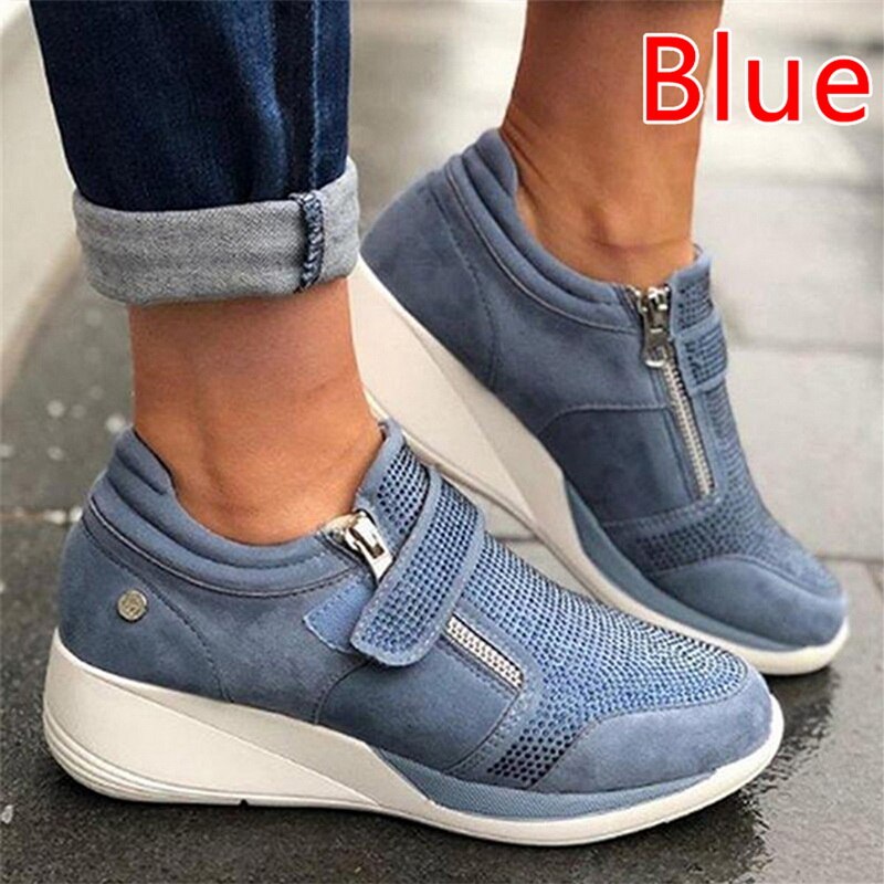 Loozykit directe femmes chaussures plates respirant sport décontracté couleur Pure plate-forme chaussure Sneaker: 3 / 6