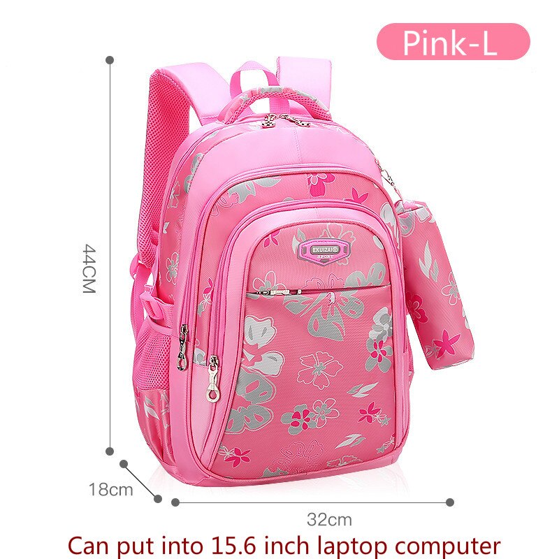 verrotten Mädchen Druck Blumen Rucksack Schule Taschen Studenten Praxis Lehrbuch Schul Für freundlicher Schooltas freundlicher Tasche Neueste: Rosa-groß