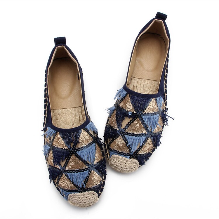 Spring flat espadrilles loafer,kvinner kjører loafers komfortable flate sko: Svart / 7