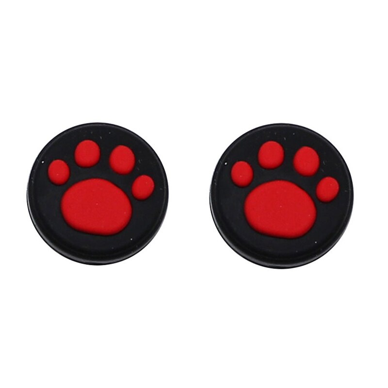 2PCS Lovely Cat Paw Thumb Stick Grip Cap Joystick Cover For Nintendo Switch NX Lite Joy-Con Controller Gamepad Thumbstick Case: Red