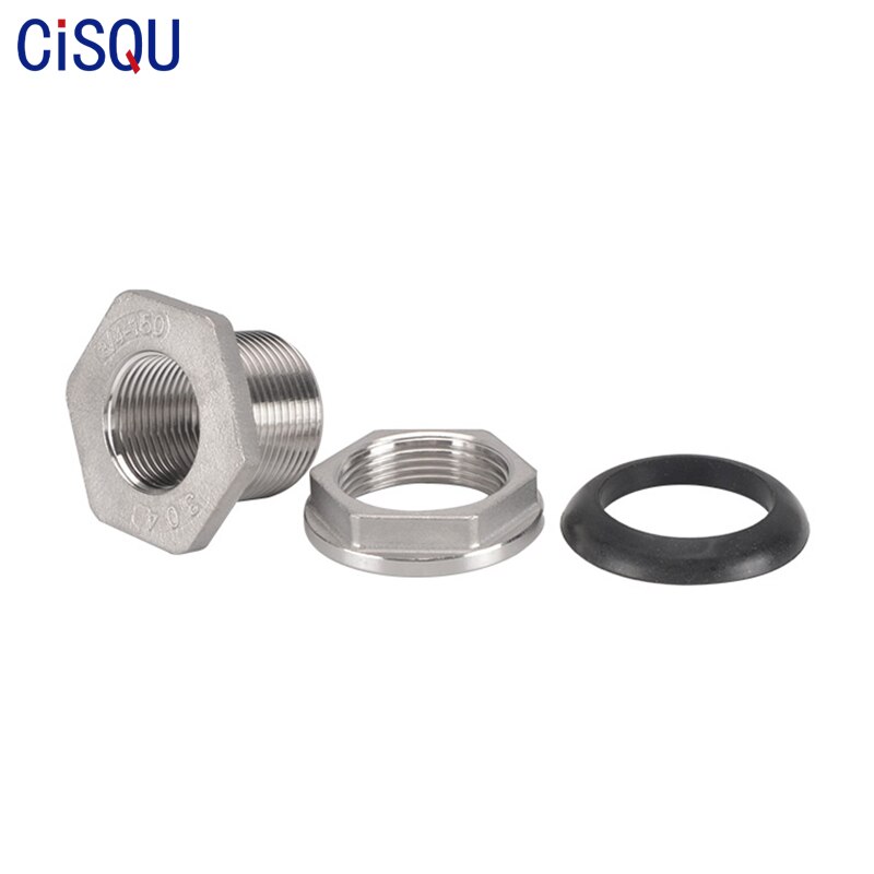 Stainless Steel Water Tank Connector 1/4'' 3/8'' 1/2'' 3/4'' 1'' 1-1/4'' 1-1/2'' 2'' Female Pipe Single Fittings Nut Jointer