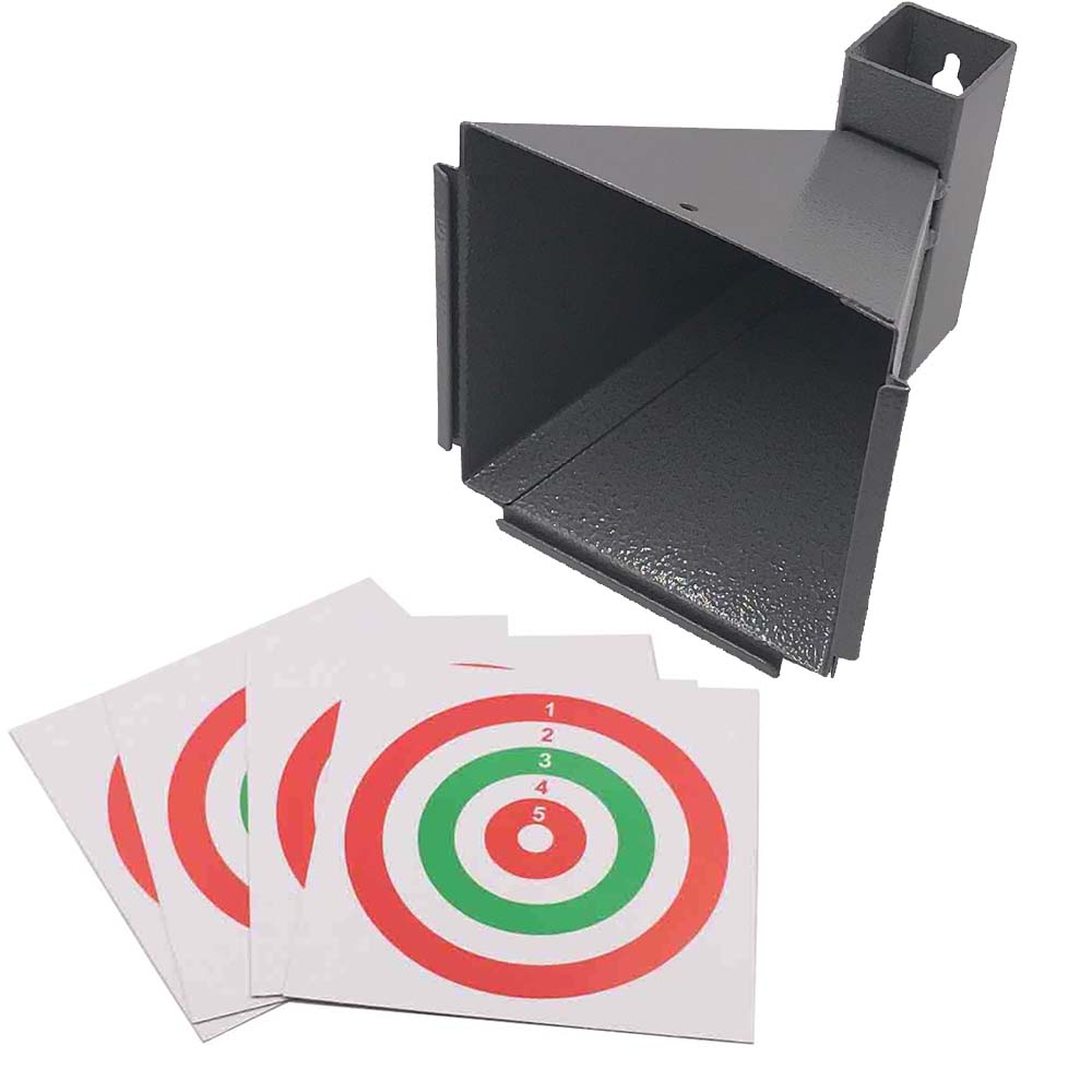 Grey Metal Pellet Trap Funnel-shape with 20 Counts Paper Targets Small 5.50 inch 14 cm: WHITE