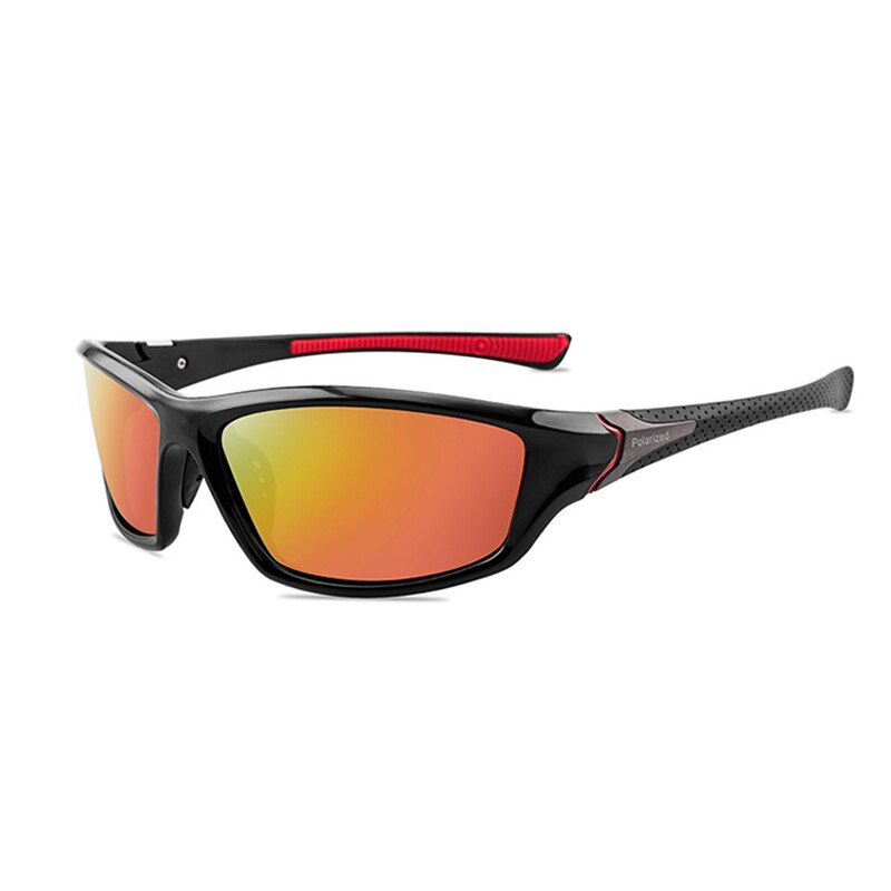 Spesialiserte hd fiske briller polariserte  uv400 fiske solbriller unisex utendørs camping fottur briller sport sykling beskyttelsesbriller: Svart, rød