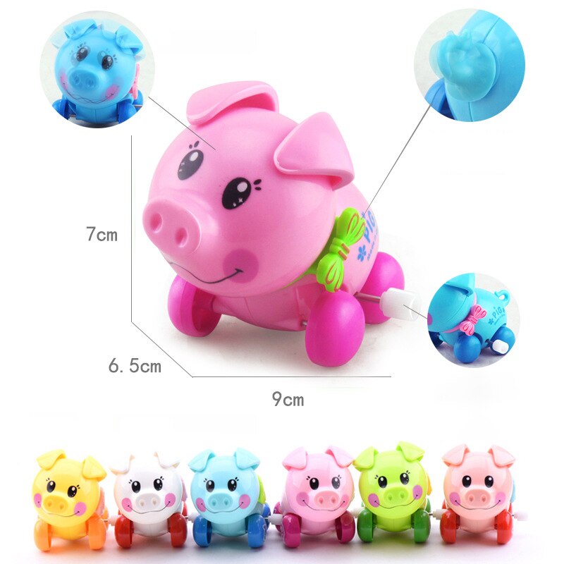 1PC Baby Children&#39;s Funny Wind-up Toys Kids Spring Clockwork Toy Mini Pull Back Cycling Pig/dinosaur/elephant/monkey Wind Up Toy: O-Random Color