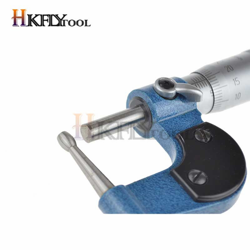0-25mm rör mikrometer tjocklek mikrometer med trumhuvud vägg rörtjocklek mätverktyg