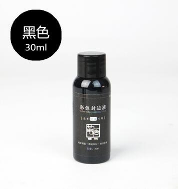 Gør-det-selv vegetabilsk garvet læder kantmiddel vandbaseret kantforsegling flydende polering 30ml/ flaske 10 farver chosing læder håndværk: Sort 30ml