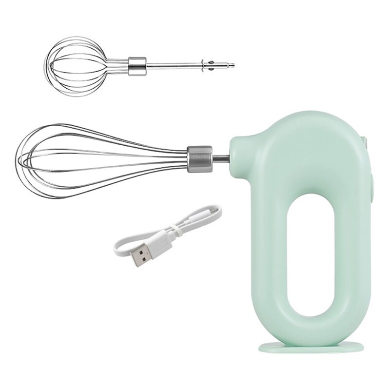 Fouet électrique sans fil, Mini batteur d&#39;œufs domestique, Machine à mélanger, Rechargeable à main, pour la cuisson de gâteaux: green