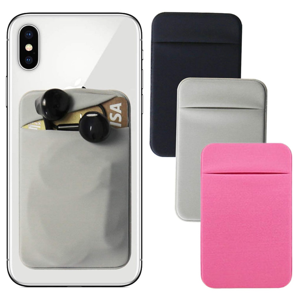 Multifunctionele Creatieve Siliconen Mobiele Telefoon Portemonnee Case Vrouwen Mannen Credit Id Kaarthouder Zakelijke Pocket Stok Bus Kaart Tas Cover