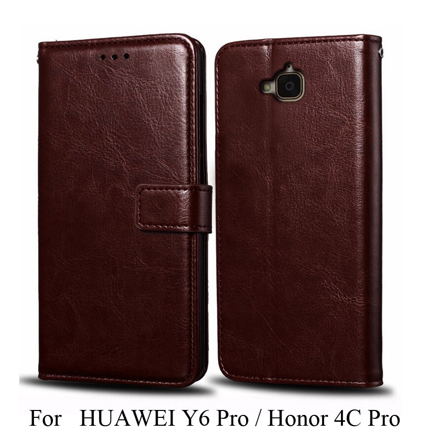 Siliconen Leather Case Voor Huawei Honor 4C Pro Tit L01 U02 Case Voor Huawei Y6 Pro Y6Pro TIT-L01 TIT-U02 Flip case Telefoon Cover