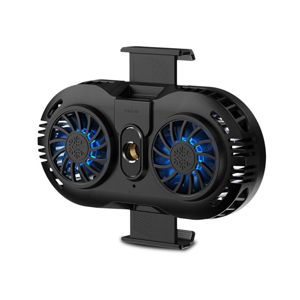 Universele Mobiele Telefoon Radiator Halfgeleider Dubbele Cooler Fan Telefoon Houder Gamepad Controller Koellichaam Gaming Telefoon Cooler: Black