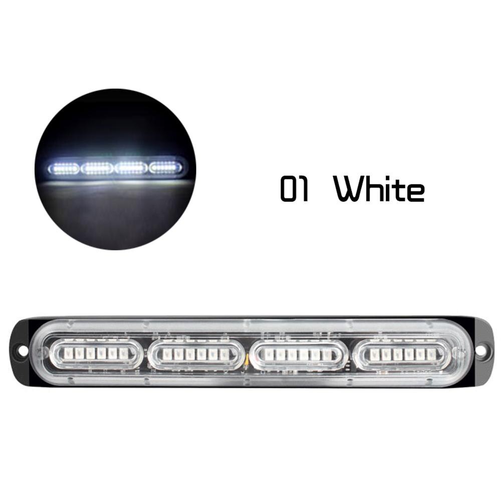 Auto 24 led bar strobo valot vilkku fso auto salama poliisi vilkku stroboskoopit stroboskooppi valo poliisi led valo vilkkuvalo: Valkoinen