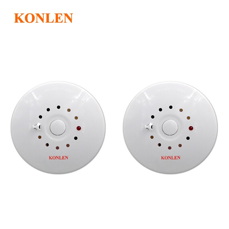 Fire Smoke Detector and Heat Temperature Sensor Alarm 2 in 1 Combination Detector Wired 12V for House Safety: 2 pieces