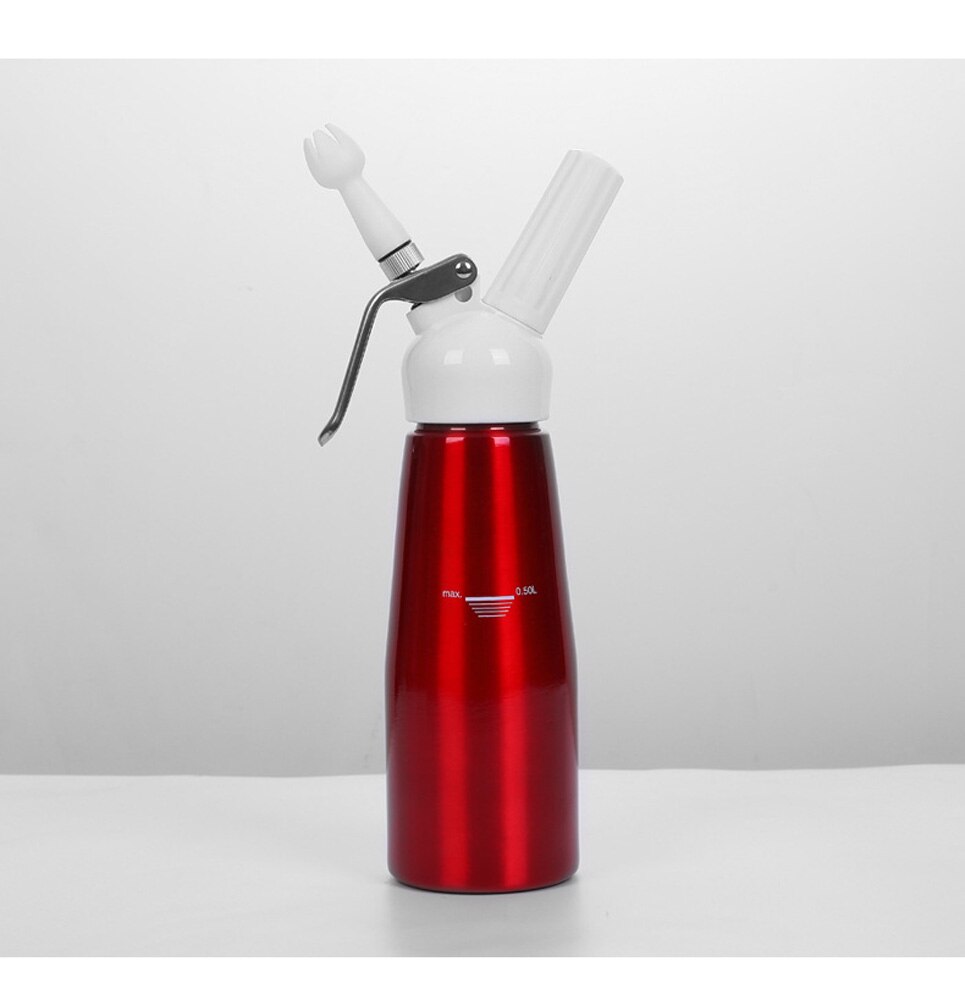 Aluminium Kaffee Nachtisch Schlagsahne Spender Butter Schläger Schaum 250/500mL: 500ml rot