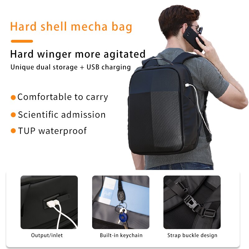 Fenruien Neue Männer Wasserdichte Rucksäcke für 15,6 Zoll Laptop Geschäft Täglichen Arbeit Tasche Hochschule Schule Rucksack für Männliche