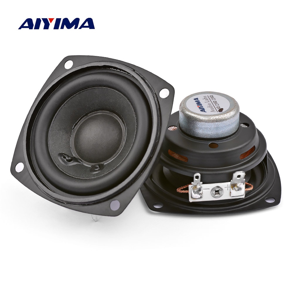 Alto-falante aiyima portátil, 2 peças, 2.5 centímetros, 4ohm, 10w, 66mm, alcance completo, áudio, baixo, multimídia, ímã