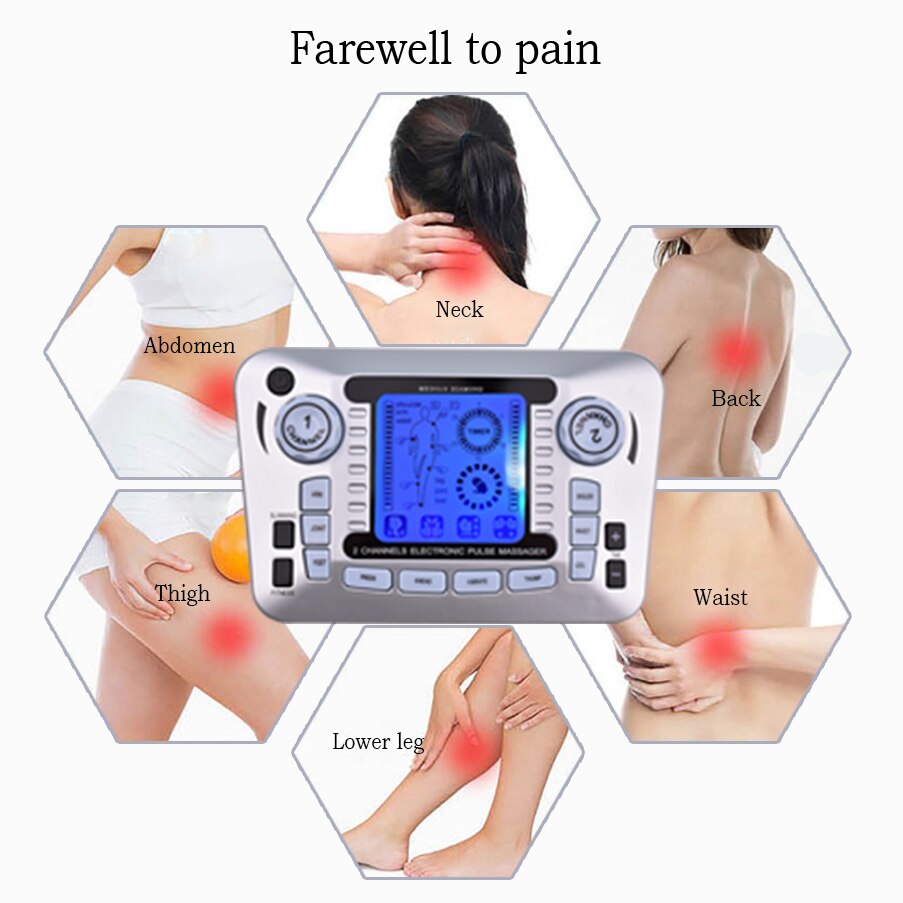Tens EMS Muscle Stimulator 12Modes Electric Pulse Massager Digital Therapy Machine Massager Pain Relief Tool Health Care Machine