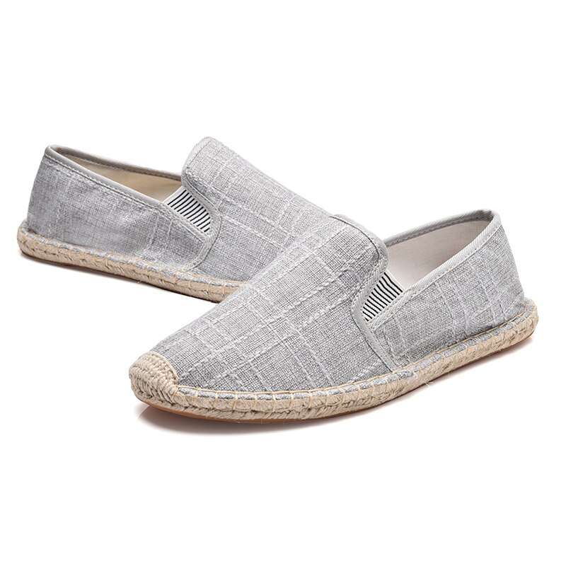 Espadrilles en toile de paille pour hommes, chaussures de sport, de marche, décontractées, été décontracté