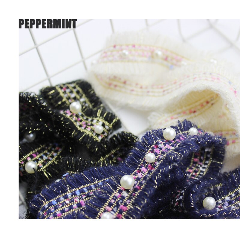 1yard Beaded Tweed Trim 3cm Gold Pearl Lace Sewing Trim Ribbon Fabric Handmade DIY Costume Dress Sewing Supplies Craft