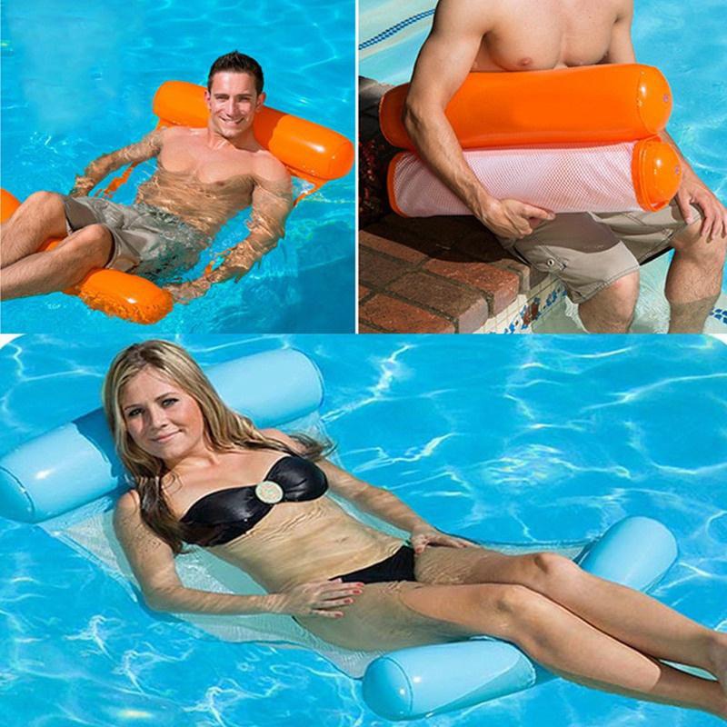 Zomer Opblaasbare Drijvende Rij Stoel Zwembad Float Matrassen Strand Opvouwbare Zwembad Fruit Stoel Hangmat Water Sport Matras